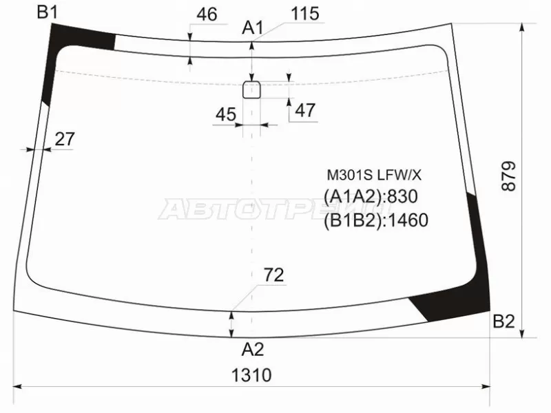Стекло лобовое Toyota Passo 04-10  / Daihatsu Boon 04-10  / Sirion 05-13  / Subaru Justy 07-11 (XYG: M301S LFW/X)