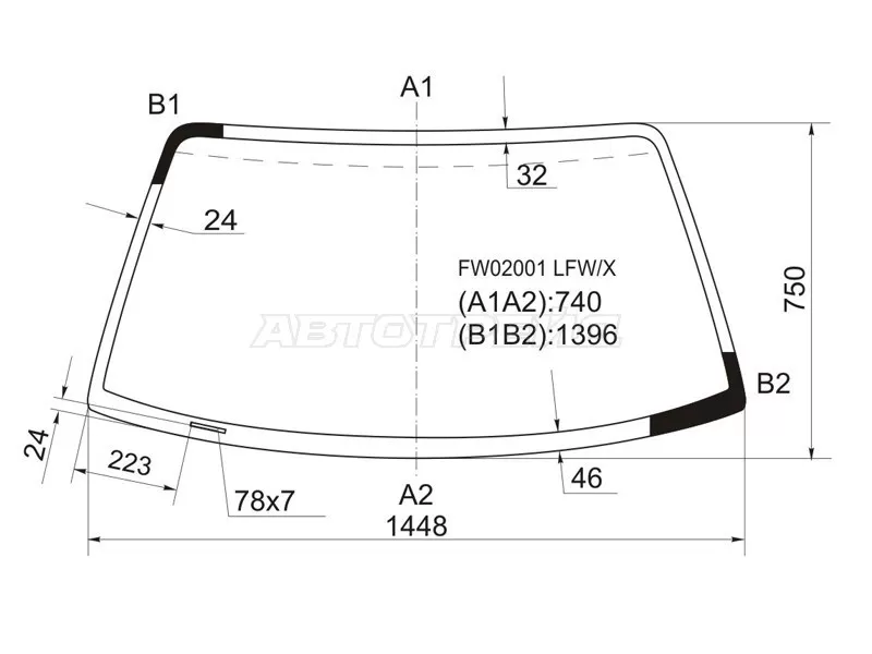 Стекло лобовое Toyota RAV4 (XA10) 94-00 (XYG: FW02001 LFW/X)