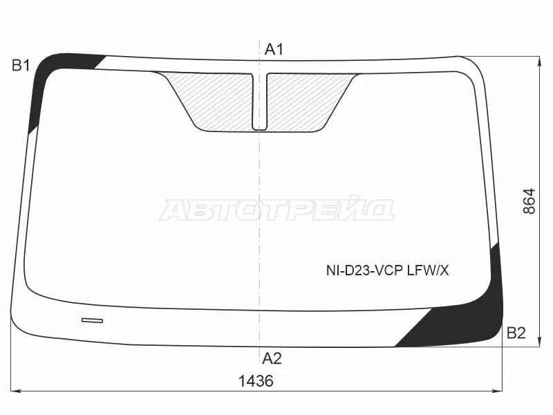 Стекло лобовое Dongfeng DF6 22-  / Nissan Frontier 15-  / Navara 14-  / NP300 14-  / Terra 18- (XYG: NI-D23-VCP LFW/X)