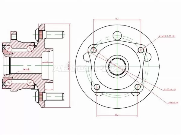 Ступичный узел задн. TOYOTA VISTA ARDEO /CALDINA /ALLION /WISH /OPA /AVENSIS AZT255 4WD 98-07 (KOYO: DACF2146A)