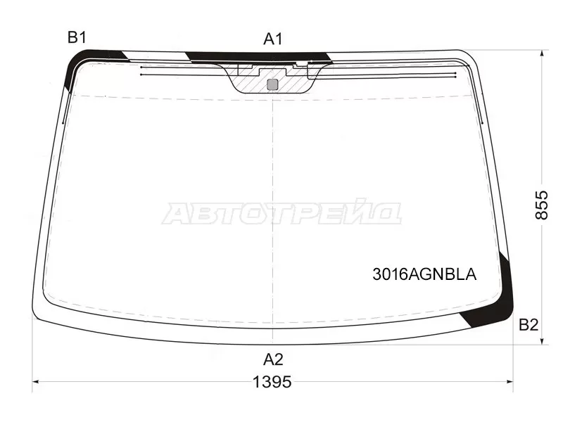 Стекло лобовое (Антенна) Chevrolet Lacetti 04-13  / Daewoo Lacetti 04-09  / Chevrolet Nubira 04-13  / Optra 04-13  / Daewoo Gentra 05-15  / Nubira 02-05  / Ravon Gentra 15-  / Suzuki Forenza 03-08 (FUYAO: 3016AGNBLA)