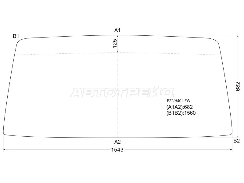 Стекло лобовое Nissan Atlas F 82-92 (XYG: F22/H40 LFW)