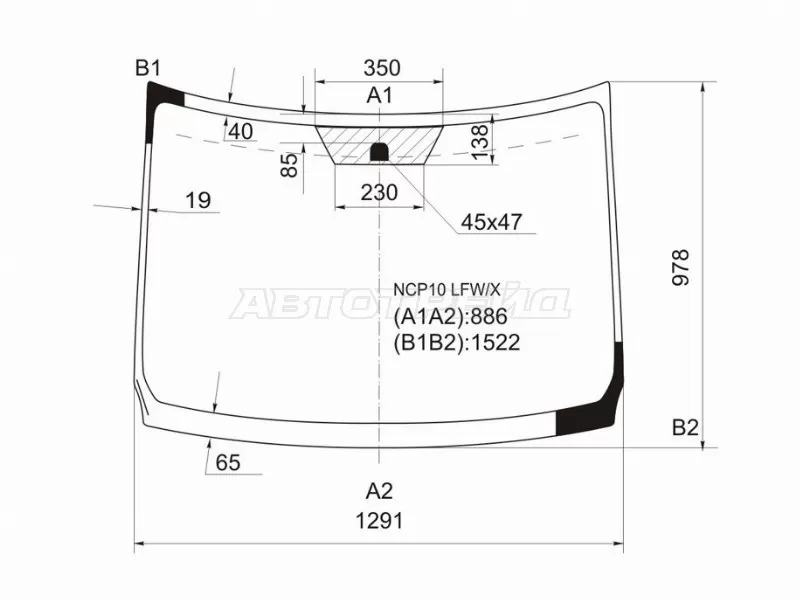 Стекло лобовое Toyota Ractis 05-10 (XYG: NCP10 LFW/X)