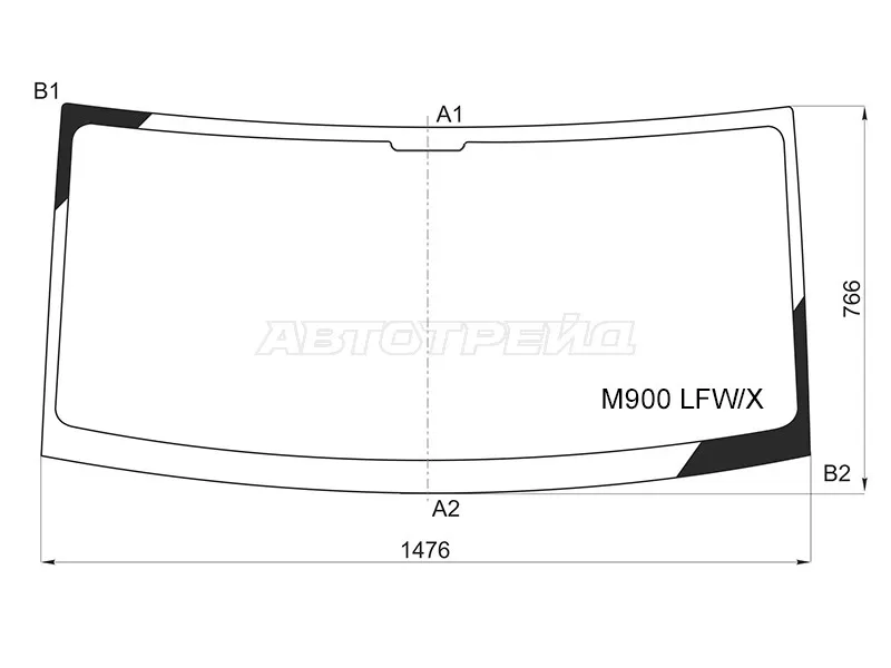 Стекло лобовое Daihatsu Thor 16-20  / Subaru Justy 95-03  / Toyota Roomy 16-20  / Tank 16-20 (XYG: M900 LFW/X)
