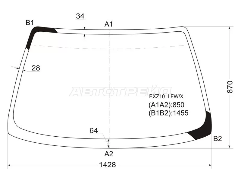 Стекло лобовое Toyota Raum 97-03 (XYG: EXZ10 LFW/X)