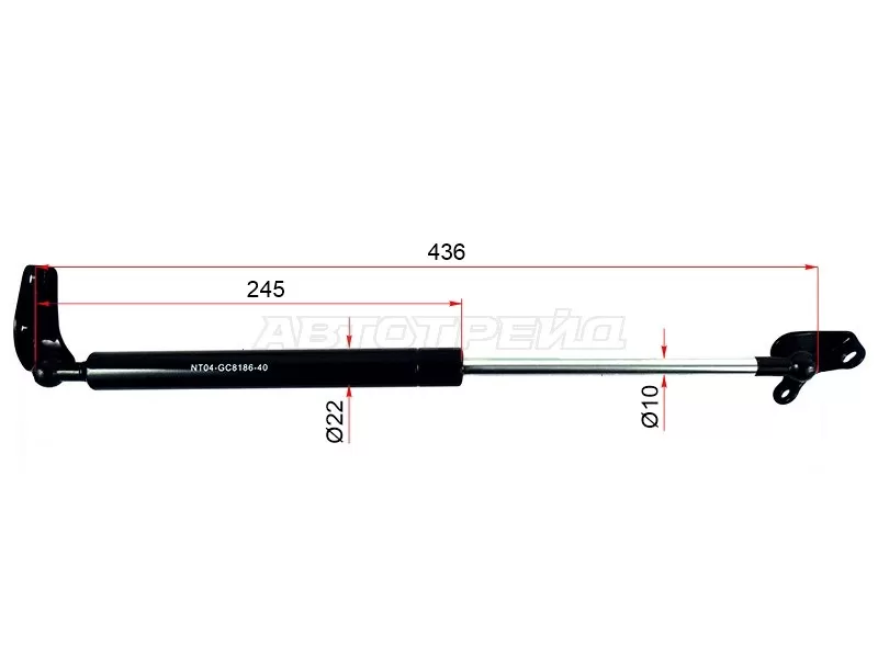 Амортизатор крышки багажника Honda Fit 01-07  / Jazz 02-09 (SAT: ST-04741-SAA-010)
