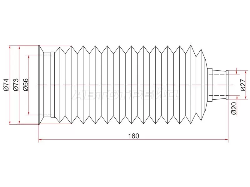 Пыльник рулевой рейки TOYOTA LAND CRUISER /LEXUS LX470 98-07 LH=RH (SAT: ST-45535-60010)