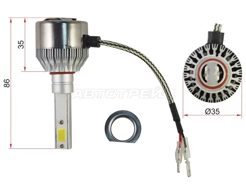 Комплект светодиодных ламп LED H1 36W /3600LM (SAT: ST-H1-LED)