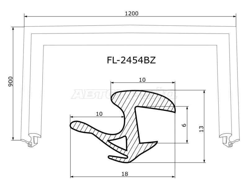 Молдинг лобового стекла (П-образный) Toyota Prius (NHW20) 03-11 (FLEXLINE: FL-2454BZ)