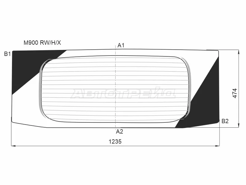 Стекло заднее (Цвет зеленый / Обогрев) Daihatsu Thor 16-20  / Toyota Tank 16-20 (XYG: M900 RW/H/X)
