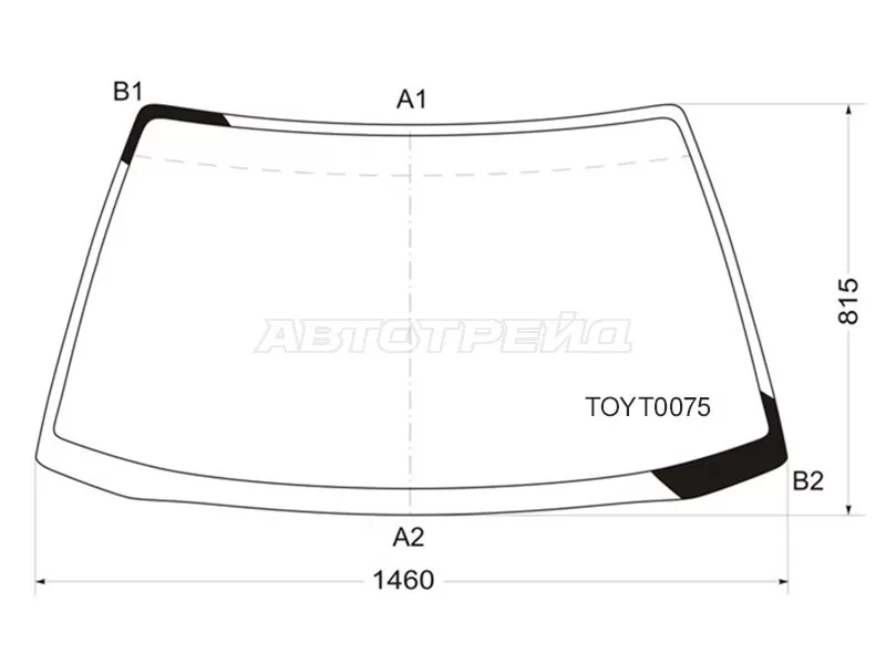 Стекло лобовое Toyota Carina (T170) 88-92  / Corona (T170) 87-92 (KMK: TOYT0075)