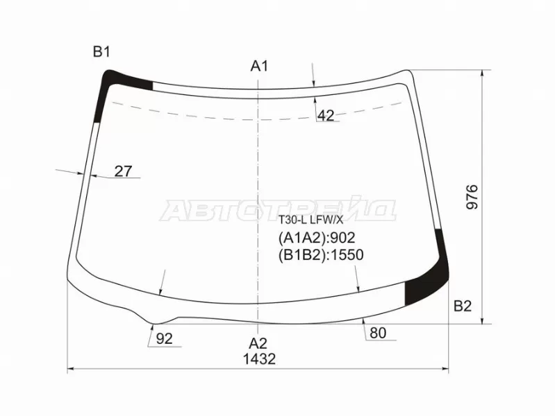 Стекло лобовое NISSAN X-TRAIL 00-07 (XYG: T30-L LFW/X)