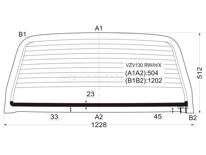 Стекло заднее (Цвет зеленый / Обогрев) Great Wall Safe 01-09  / Toyota 4Runner 89-95  / Hilux Surf 89-95 (XYG: VZV130 RW/H/X)