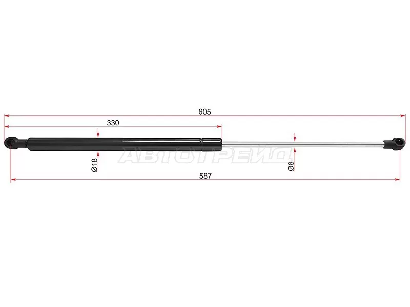 Амортизатор крышки багажника Citroen C4 Picasso 07-14  / Grand C4 Picasso 07-14 (SAT: ST-9654438880)