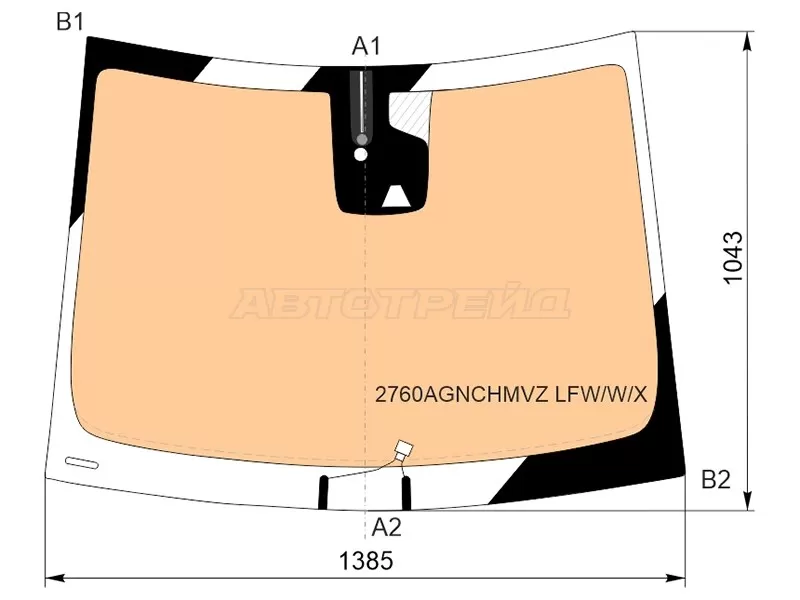Стекло лобовое (Обогрев полный / Камера / Датчик дождя / Молдинг) Citroen C3 Aircross 17- (XYG: 2760AGNCHMVZ LFW/W/X)