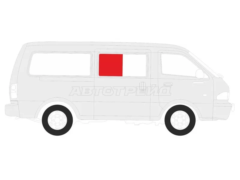 Стекло кузова боковое (не опускное) (Справа / Цвет зеленый) Toyota Hiace 89-04  / Regius Ace 99-04 (XYG: RZH104 RD/RH2)