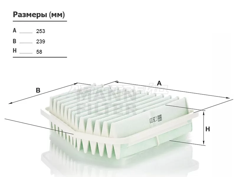 Фильтр воздушный TOYOTA CAMRY ACV40 2GR 06- / RAV4 ##A3# 1AZ /2AZ /2GR 05- / PREVIA #CR5# 2GR 06- (MANN: C26003)