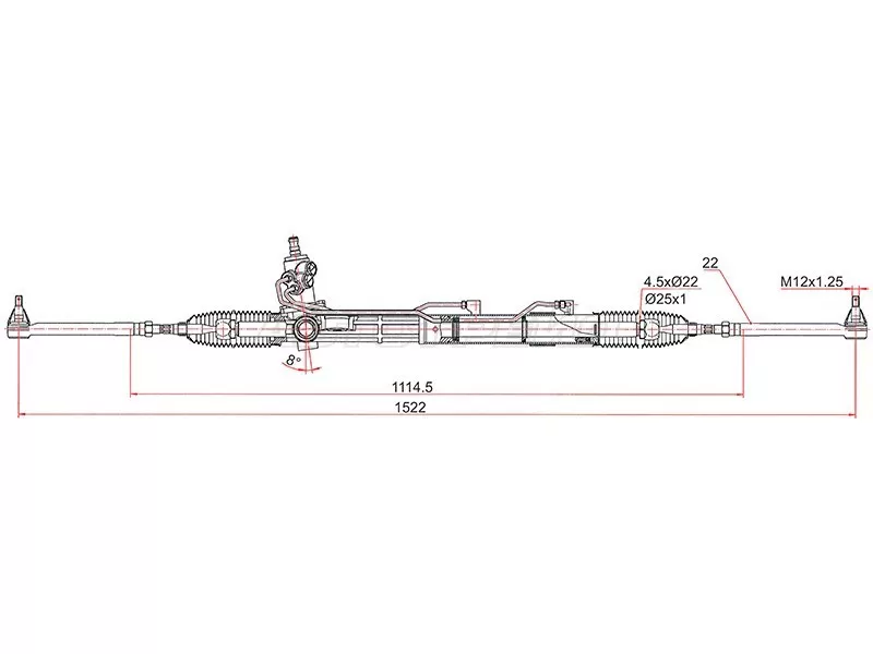 Рейка рулевая HYUNDAI SANTA FE 09- LHD (SAT: ST-57700-2B210)