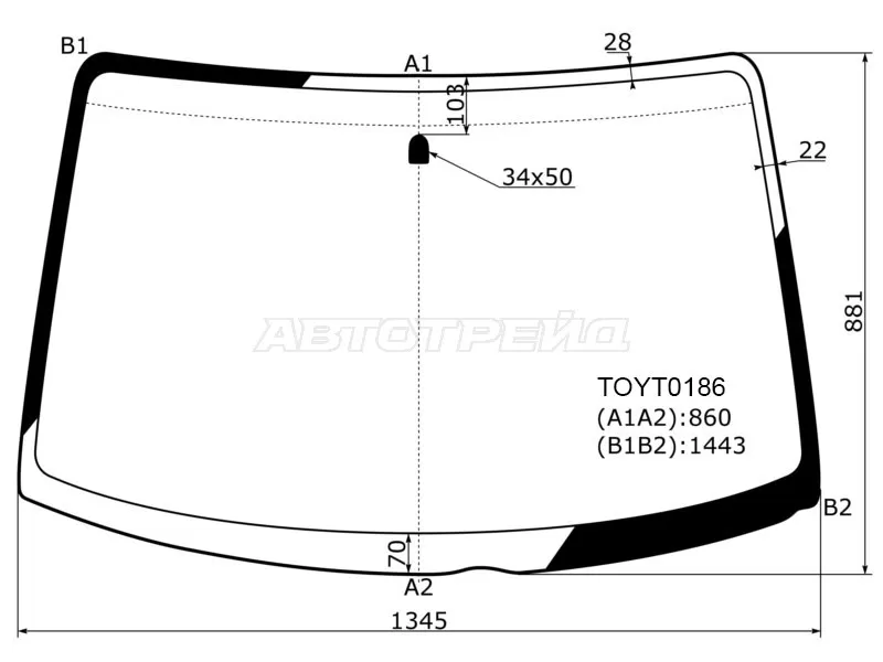 Стекло лобовое Toyota Funcargo 99-05  / Yaris Verso 99-06 (KMK: TOYT0186)