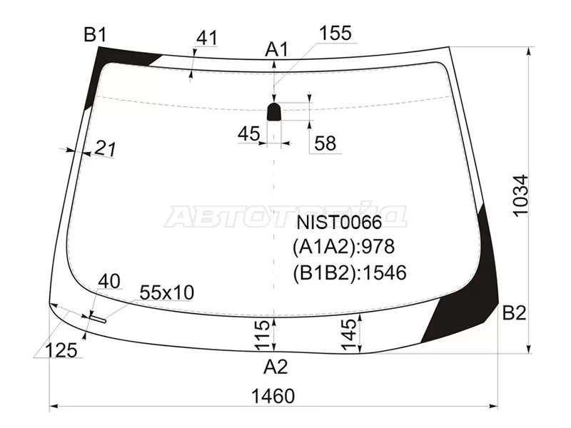 Стекло лобовое NISSAN TEANA 08-14 (KMK: NIST0066)