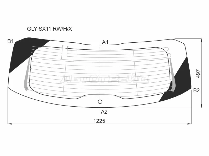 Стекло заднее (Цвет зеленый / Обогрев / Антенна) Geely Coolray 18-  / Belgee X50 23- (XYG: GLY-SX11 RW/H/X)