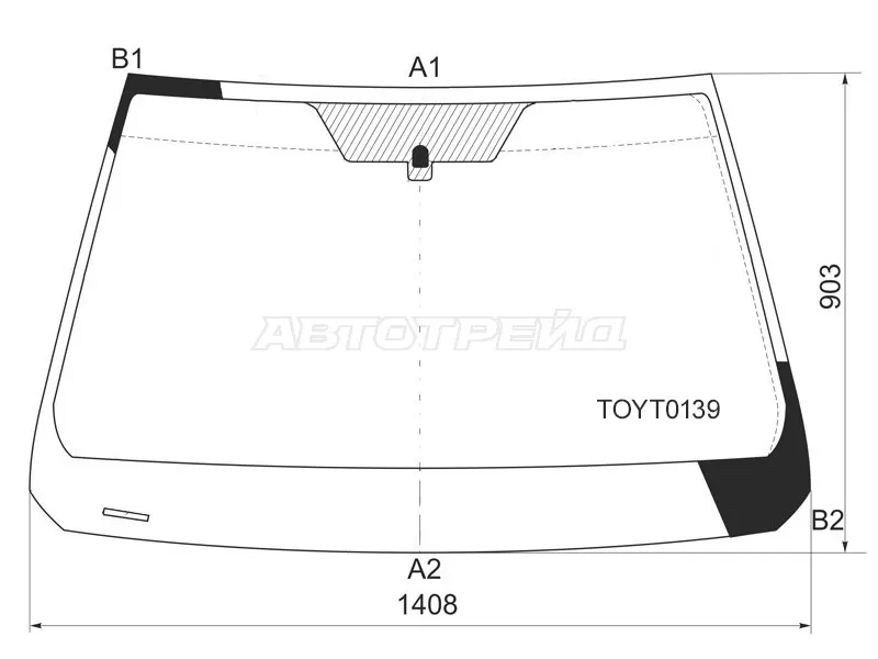 Стекло лобовое Pontiac Vibe 02-08  / Toyota Matrix 02-07  / Voltz 02-04 (KMK: TOYT0139)