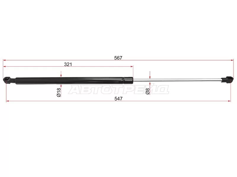 Амортизатор крышки багажника Citroen C3 Picasso 09-16 (SAT: ST-8731S8)