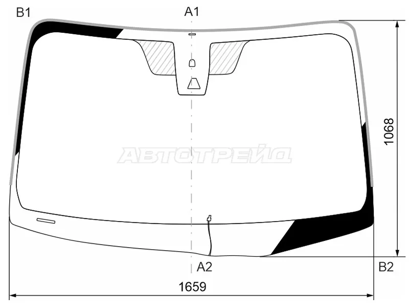 Стекло лобовое (Обогрев щеток / Камера / Молдинг) Toyota Sienna 17-20 (XYG: FW04889 LFW/H/X)
