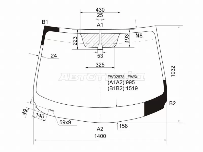 Стекло лобовое Nissan Rogue 07-14 (XYG: FW02878 LFW/X)