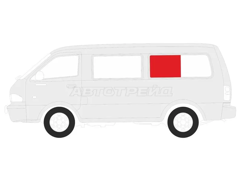 Стекло кузова боковое (не опускное) (Слева / Цвет зеленый) Toyota Hiace 89-04  / Regius Ace 99-04 (XYG: RZH104 SR/LH3)