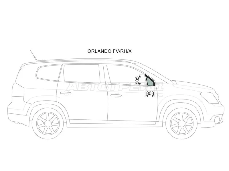 Стекло форточки (Цвет зеленый) Chevrolet Orlando 11-15 (XYG: ORLANDO FV/RH/X)