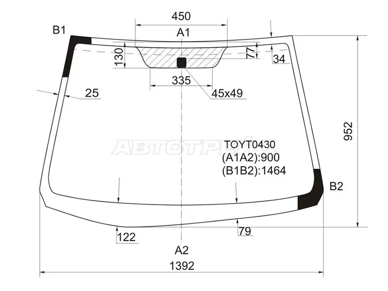 Стекло лобовое Toyota Allion (T260) 07-21  / Premio 07-16 (KMK: TOYT0430)