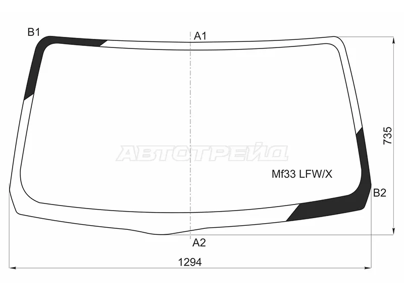 Стекло лобовое Nissan Moco 11-16  / Suzuki MR Wagon 11-16 (XYG: MF33 LFW/X)