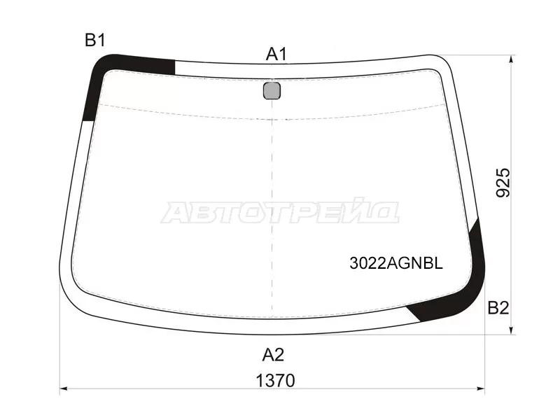 Стекло лобовое Chevrolet Aveo 02-11  / Nexia 20-  / Daewoo Gentra 05-11  / Ravon Nexia R3 16-  / ЗАЗ Вида 12-14 (FUYAO: 3022AGNBL)