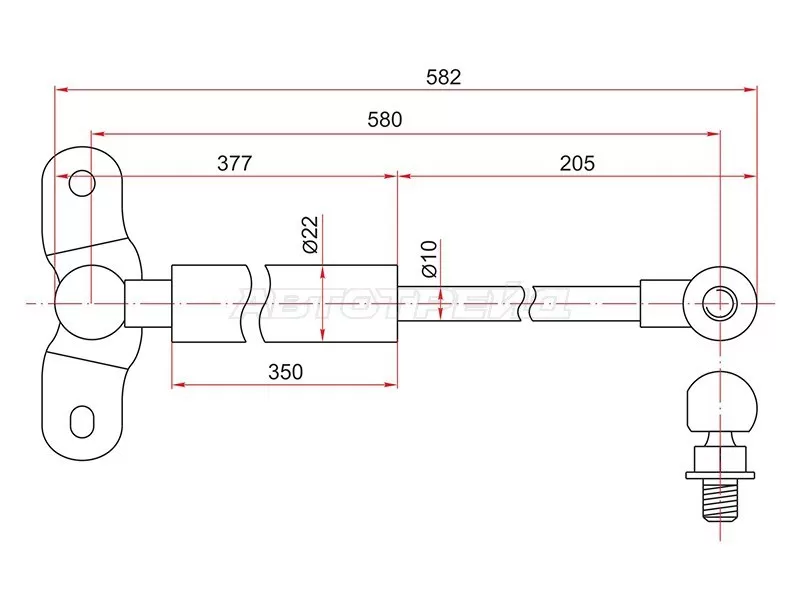 Амортизатор крышки багажника Honda Odyssey 98-04 (SAT: ST-04741-S3N-000)