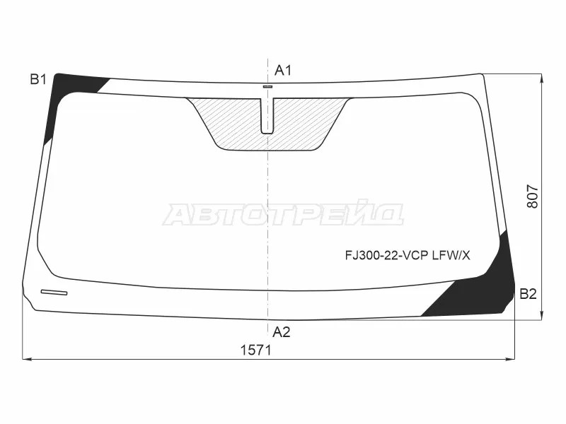 Стекло лобовое Toyota Land Cruiser (J300) 21- (XYG: FJ300-22-VCP LFW/X)