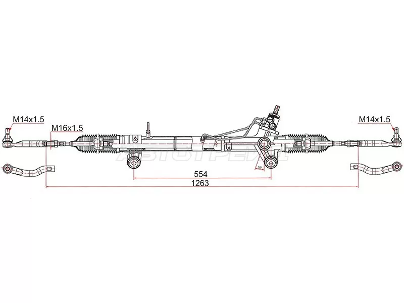 Рейка рулевая FORTUNER /HILUX 13- LHD (SAT: ST-44200-0K780)