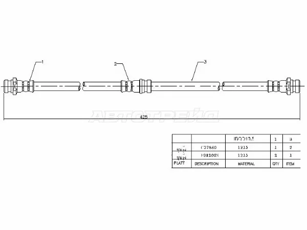 Шланг тормозной передний (Таиланд) MMC CHALLENGER /L200 /MONTERO /PAJERO /SPORT 96-01 LH=RH (SAT: ST-MR249392)