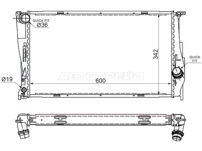 Радиатор BMW 1-Series 04-12  / 3-Series 05-14  / X1 09-15  / Z4 09-17 (SAT: BW0003-05)