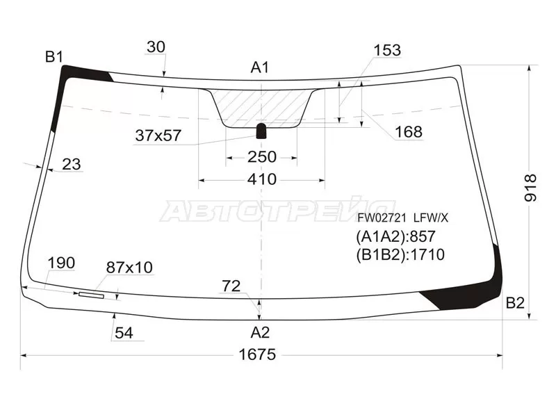 Стекло лобовое Toyota Sequoia 07-17  / Tundra 06-22 (XYG: FW02721 LFW/X)