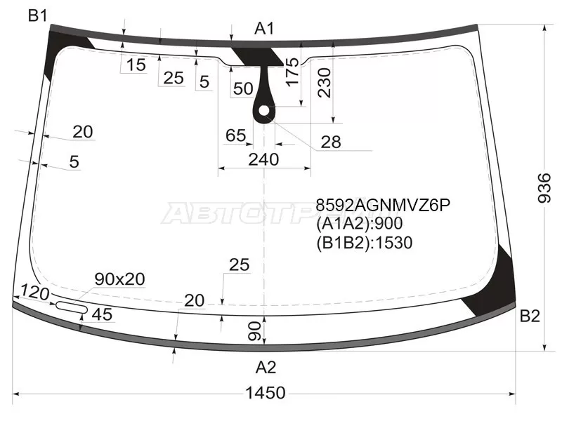 Стекло лобовое (Датчик дождя / Молдинг) Audi A5 11-16  / S5 11-17 (FUYAO: 8592AGNMVZ6P)