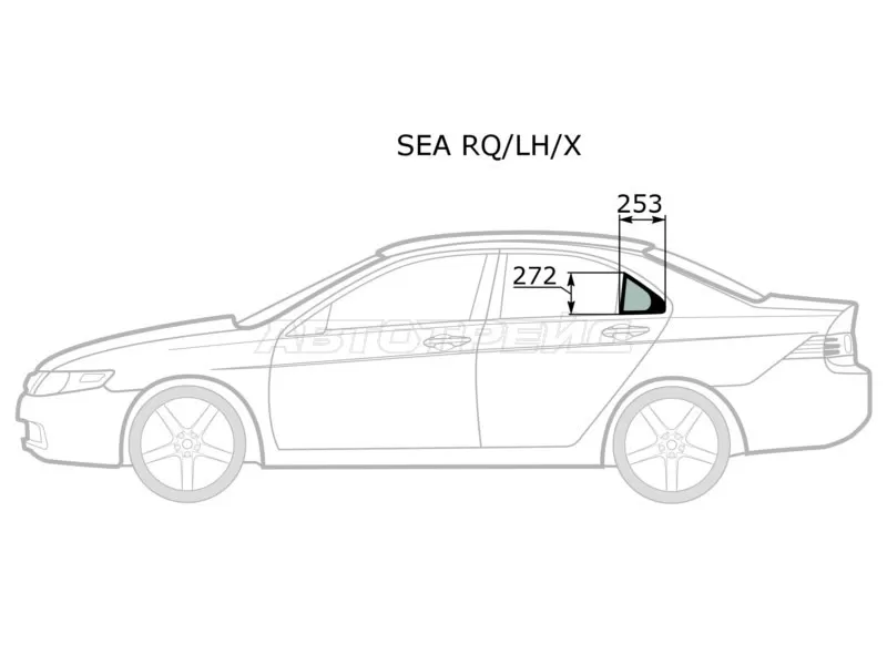 Стекло форточки (Цвет зеленый) Honda Accord 02-08  / Acura TSX 03-08 (XYG: SEA RQ/LH/X)
