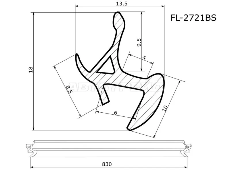 Молдинг лобового стекла Toyota Sequoia 00-17  / Tundra 99-22 (FLEXLINE: FL-2721BS)