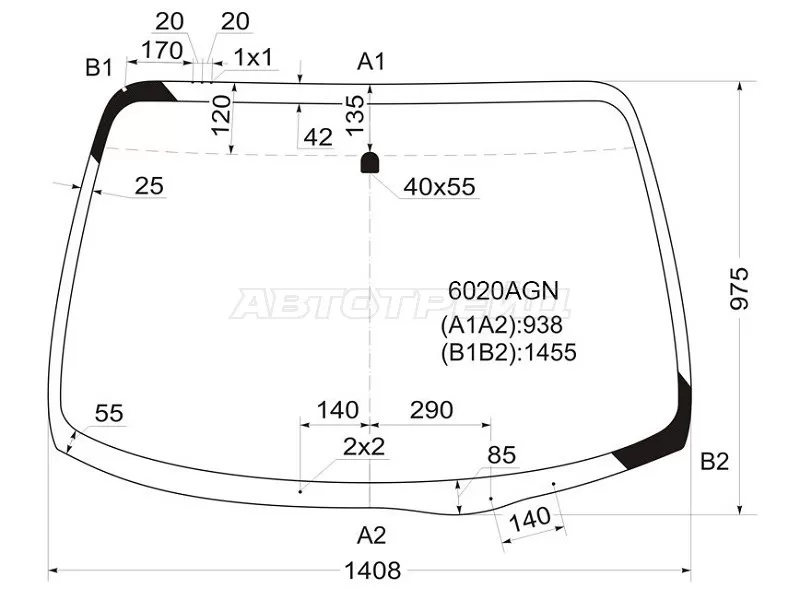 Стекло лобовое Nissan Primera 01-08 (FUYAO: 6020AGN)