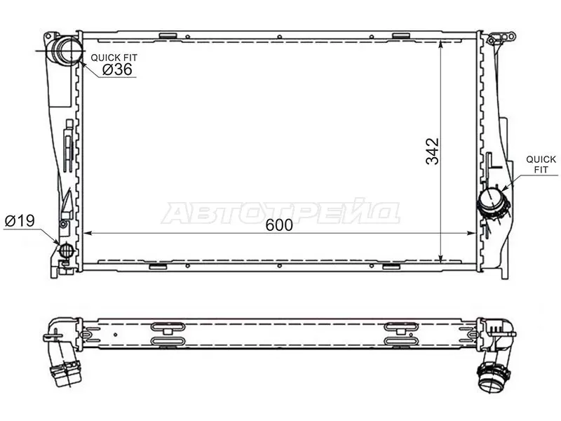 Радиатор BMW 1-Series 04-12  / 3-Series 05-14  / X1 09-15  / Z4 09-17 (DENSO: DRM05111)