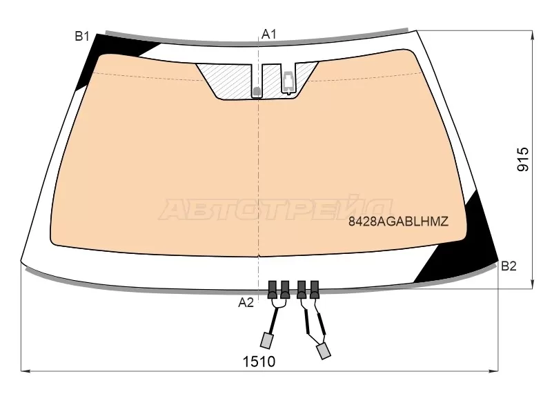 Стекло лобовое (Обогрев полный / Датчик дождя / Молдинг) Toyota Camry Europe /Russia (XV70) 17- (AGC: 8428AGABLHMZ)