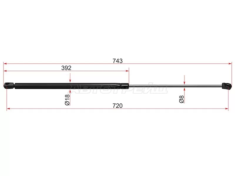 Амортизатор капота Audi A6 04-10  / A6 allroad quattro 06-12  / RS6 08-10  / S6 06-11 (SAT: ST-4F0823359A)