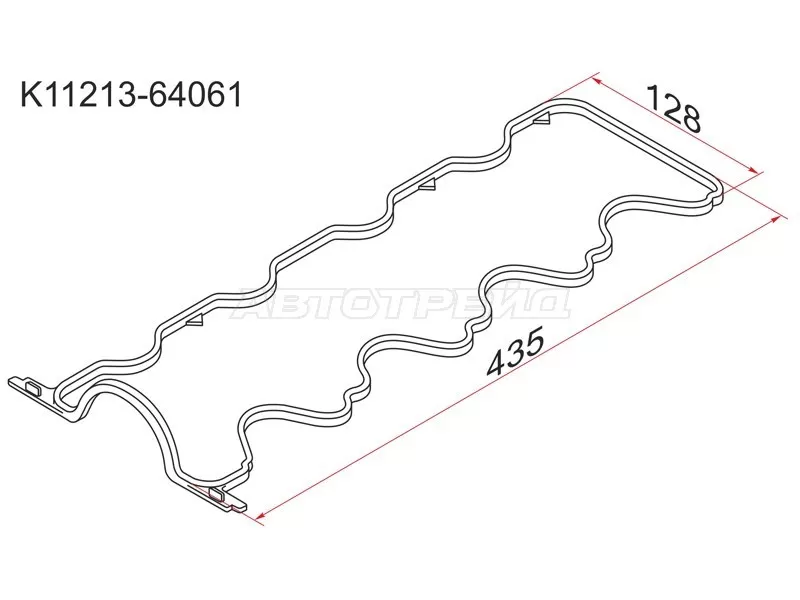 Прокладка клапанной крышки TY 2-3C# 93-, без отверстий под болты (SAT: K11213-64061)