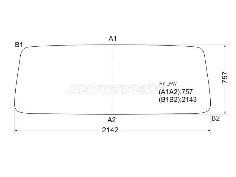 Стекло лобовое Volvo F10 77-85  / F12 77-85 (XYG: F7 LFW)