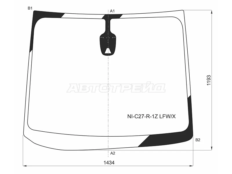 Стекло лобовое (Камера) Nissan Serena 16-22 (XYG: NI-C27-R-1Z LFW/X)